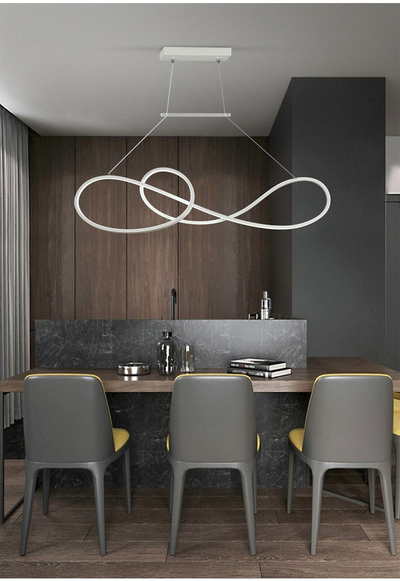 LED Strip Island Light Fixture Minimalist Metal Dining Room Linear Pendant Lighting Clearhalo 'Ceiling Lights' 'Island Lights' 'Lighting' 2612489