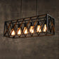 Rectangular Island Light Industrial Style Black Ironwork Pendant Lighting for Bar Clearhalo 'Ceiling Lights' 'Island Lights' 'Lighting' 2612512