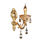 Brass Candle Wall Mounted Light Traditional Metal 1 Head Dining Room Sconce Light with Beveled Crystal Drop Clearhalo 'Wall Lamps & Sconces' 'Wall Lights' Lighting' 261348
