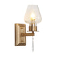 Brass Wine Cup Sconce Light Traditional Cracked Glass 1 Head Bedroom Wall Mounted Light Clearhalo 'Wall Lamps & Sconces' 'Wall Lights' Lighting' 261407