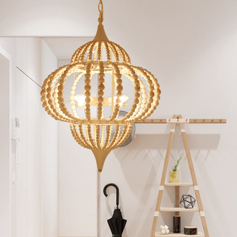 9-Light Chandelier Pendant Cottage Wooden Lantern Ceiling Light Fixture in White White Clearhalo 'Ceiling Lights' 'Chandeliers' Lighting' options 261422_322de0d2-7764-4ba6-a812-98133e6eb1f7