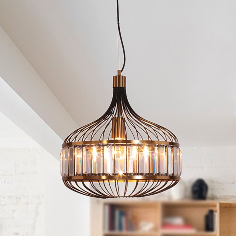 12"/13"/14.5" W Black Cage Ceiling Pendant Traditional 1 Bulb Iron Hanging Lamp for Living Room Clearhalo 'Art Deco Pendants' 'Cast Iron' 'Ceiling Lights' 'Ceramic' 'Crystal' 'Industrial Pendants' 'Industrial' 'Metal' 'Middle Century Pendants' 'Pendant Lights' 'Pendants' 'Tiffany' Lighting' 261500
