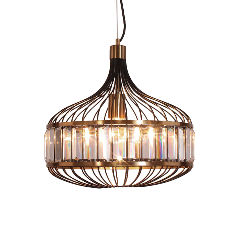 12"/13"/14.5" W Black Cage Ceiling Pendant Traditional 1 Bulb Iron Hanging Lamp for Living Room Clearhalo 'Art Deco Pendants' 'Cast Iron' 'Ceiling Lights' 'Ceramic' 'Crystal' 'Industrial Pendants' 'Industrial' 'Metal' 'Middle Century Pendants' 'Pendant Lights' 'Pendants' 'Tiffany' Lighting' 261501
