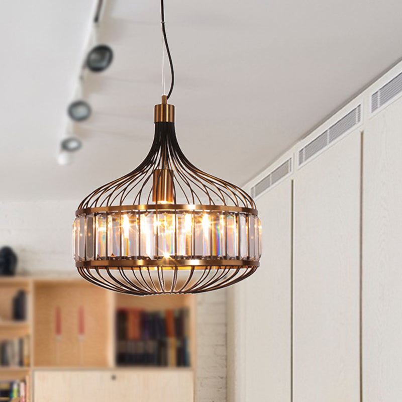 12"/13"/14.5" W Black Cage Ceiling Pendant Traditional 1 Bulb Iron Hanging Lamp for Living Room Clearhalo 'Art Deco Pendants' 'Cast Iron' 'Ceiling Lights' 'Ceramic' 'Crystal' 'Industrial Pendants' 'Industrial' 'Metal' 'Middle Century Pendants' 'Pendant Lights' 'Pendants' 'Tiffany' Lighting' 261503