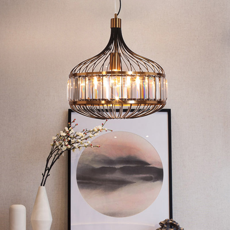 12"/13"/14.5" W Black Cage Ceiling Pendant Traditional 1 Bulb Iron Hanging Lamp for Living Room Clearhalo 'Art Deco Pendants' 'Cast Iron' 'Ceiling Lights' 'Ceramic' 'Crystal' 'Industrial Pendants' 'Industrial' 'Metal' 'Middle Century Pendants' 'Pendant Lights' 'Pendants' 'Tiffany' Lighting' 261504