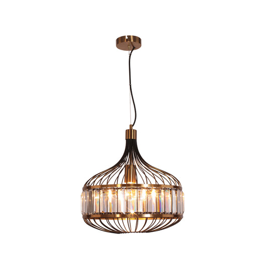 12"/13"/14.5" W Black Cage Ceiling Pendant Traditional 1 Bulb Iron Hanging Lamp for Living Room Clearhalo 'Art Deco Pendants' 'Cast Iron' 'Ceiling Lights' 'Ceramic' 'Crystal' 'Industrial Pendants' 'Industrial' 'Metal' 'Middle Century Pendants' 'Pendant Lights' 'Pendants' 'Tiffany' Lighting' 261505
