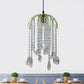 Tropical Crystal Cascading Pendant Light Single Bulb Gold Ceiling Suspension Light Fixture Clearhalo 'Ceiling Lights' 'Modern Pendants' 'Modern' 'Pendant Lights' 'Pendants' Lighting' 261526