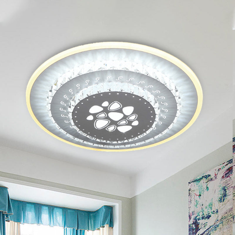 White LED Ceiling Mount Modern Crystal Loving Heart/Square/Rose Flush Light Fixture for Bedroom in Warm/White/3 Color Light White Triangle Clearhalo 'Ceiling Lights' 'Close To Ceiling Lights' 'Close to ceiling' 'Flush mount' Lighting' 261580