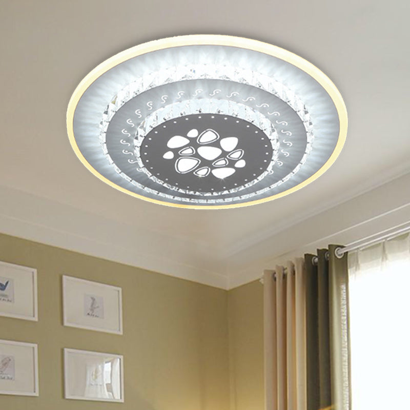 White LED Ceiling Mount Modern Crystal Loving Heart/Square/Rose Flush Light Fixture for Bedroom in Warm/White/3 Color Light Clearhalo 'Ceiling Lights' 'Close To Ceiling Lights' 'Close to ceiling' 'Flush mount' Lighting' 261581