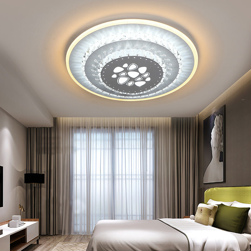 White LED Ceiling Mount Modern Crystal Loving Heart/Square/Rose Flush Light Fixture for Bedroom in Warm/White/3 Color Light Clearhalo 'Ceiling Lights' 'Close To Ceiling Lights' 'Close to ceiling' 'Flush mount' Lighting' 261583