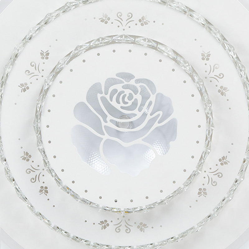 White LED Ceiling Mount Modern Crystal Loving Heart/Square/Rose Flush Light Fixture for Bedroom in Warm/White/3 Color Light Clearhalo 'Ceiling Lights' 'Close To Ceiling Lights' 'Close to ceiling' 'Flush mount' Lighting' 261592