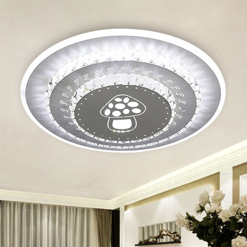 White LED Ceiling Mount Modern Crystal Loving Heart/Square/Rose Flush Light Fixture for Bedroom in Warm/White/3 Color Light Clearhalo 'Ceiling Lights' 'Close To Ceiling Lights' 'Close to ceiling' 'Flush mount' Lighting' 261594