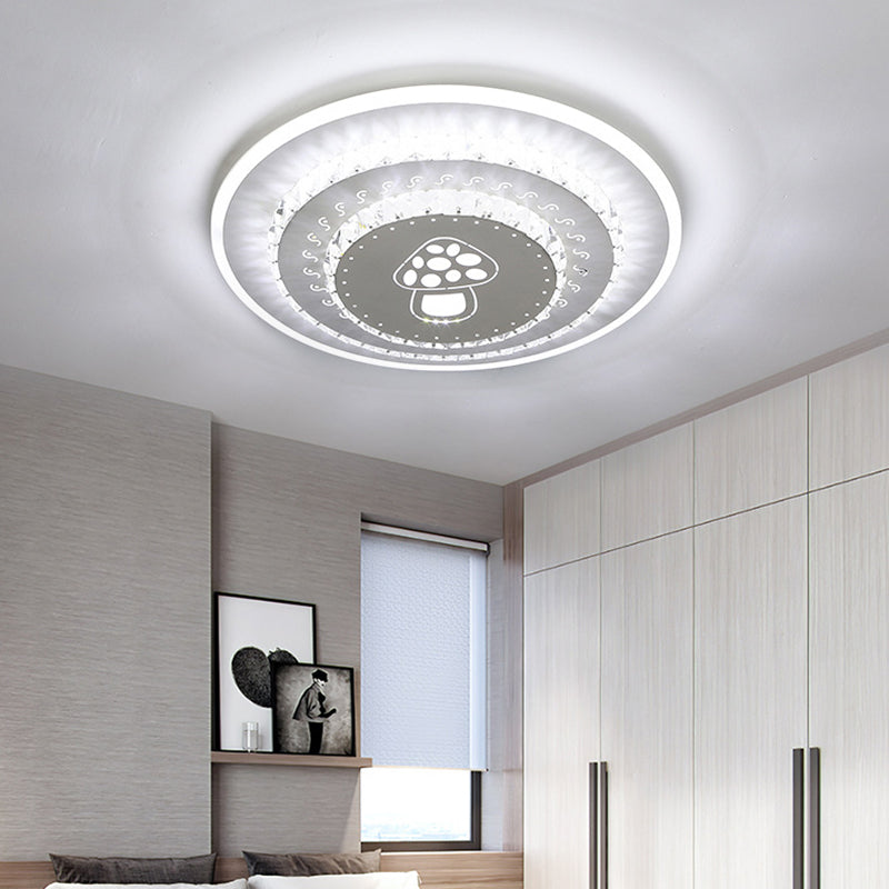 White LED Ceiling Mount Modern Crystal Loving Heart/Square/Rose Flush Light Fixture for Bedroom in Warm/White/3 Color Light Clearhalo 'Ceiling Lights' 'Close To Ceiling Lights' 'Close to ceiling' 'Flush mount' Lighting' 261596