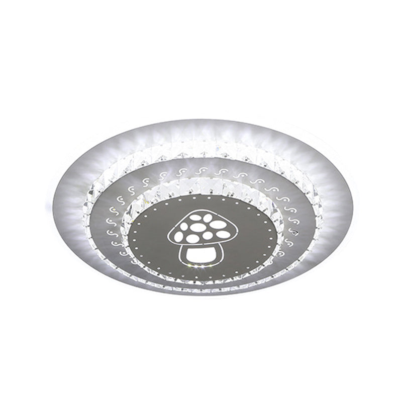 White LED Ceiling Mount Modern Crystal Loving Heart/Square/Rose Flush Light Fixture for Bedroom in Warm/White/3 Color Light Clearhalo 'Ceiling Lights' 'Close To Ceiling Lights' 'Close to ceiling' 'Flush mount' Lighting' 261597