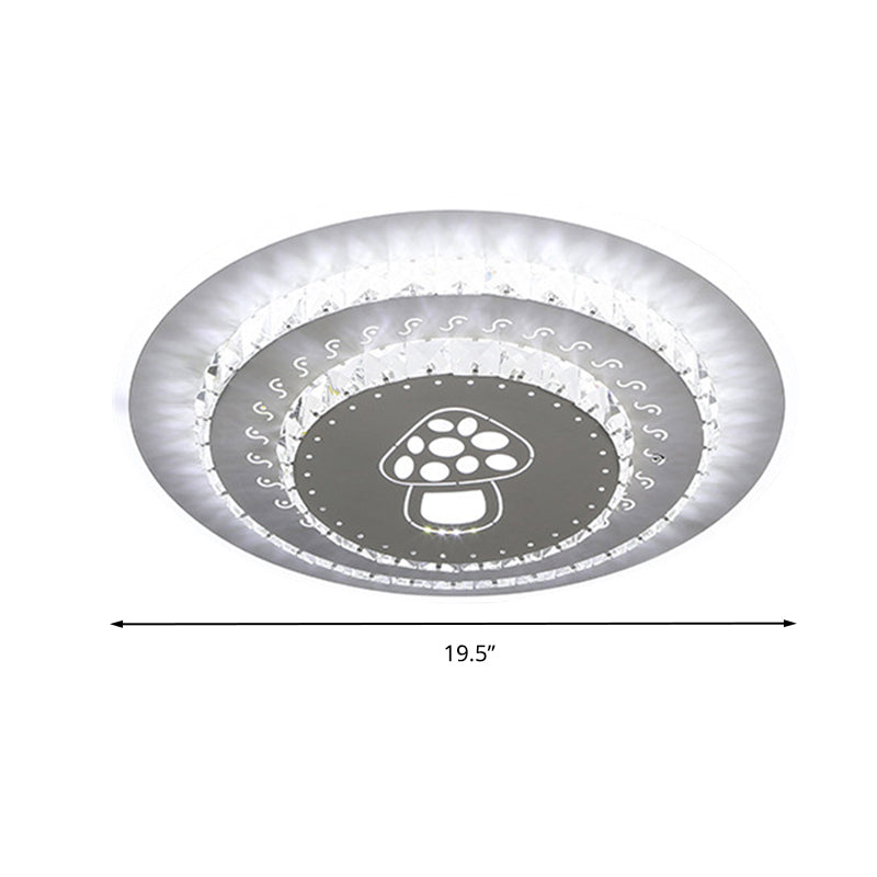 White LED Ceiling Mount Modern Crystal Loving Heart/Square/Rose Flush Light Fixture for Bedroom in Warm/White/3 Color Light Clearhalo 'Ceiling Lights' 'Close To Ceiling Lights' 'Close to ceiling' 'Flush mount' Lighting' 261598