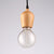 Wooden Cap Hanging Light Loft Style 1 Head Living Room Pendant Lamp with Exposed Bulb and Adjustable Cord, 2"/3" W Wood Clearhalo 'Art Deco Pendants' 'Cast Iron' 'Ceiling Lights' 'Ceramic' 'Crystal' 'Industrial Pendants' 'Industrial' 'Metal' 'Middle Century Pendants' 'Pendant Lights' 'Pendants' 'Tiffany' Lighting' 26159