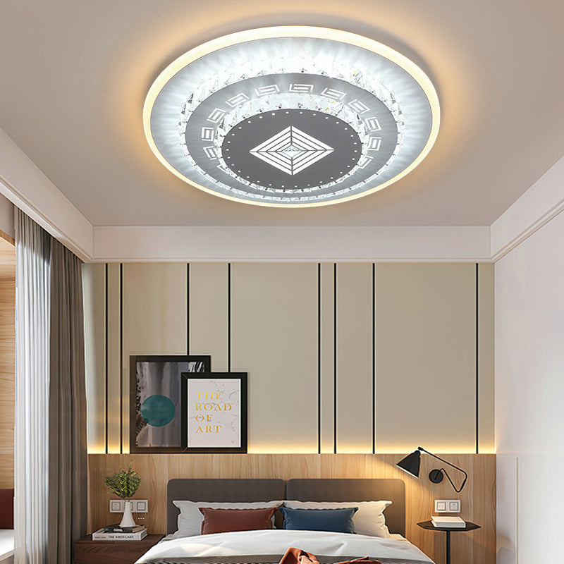 White LED Ceiling Mount Modern Crystal Loving Heart/Square/Rose Flush Light Fixture for Bedroom in Warm/White/3 Color Light Clearhalo 'Ceiling Lights' 'Close To Ceiling Lights' 'Close to ceiling' 'Flush mount' Lighting' 261606