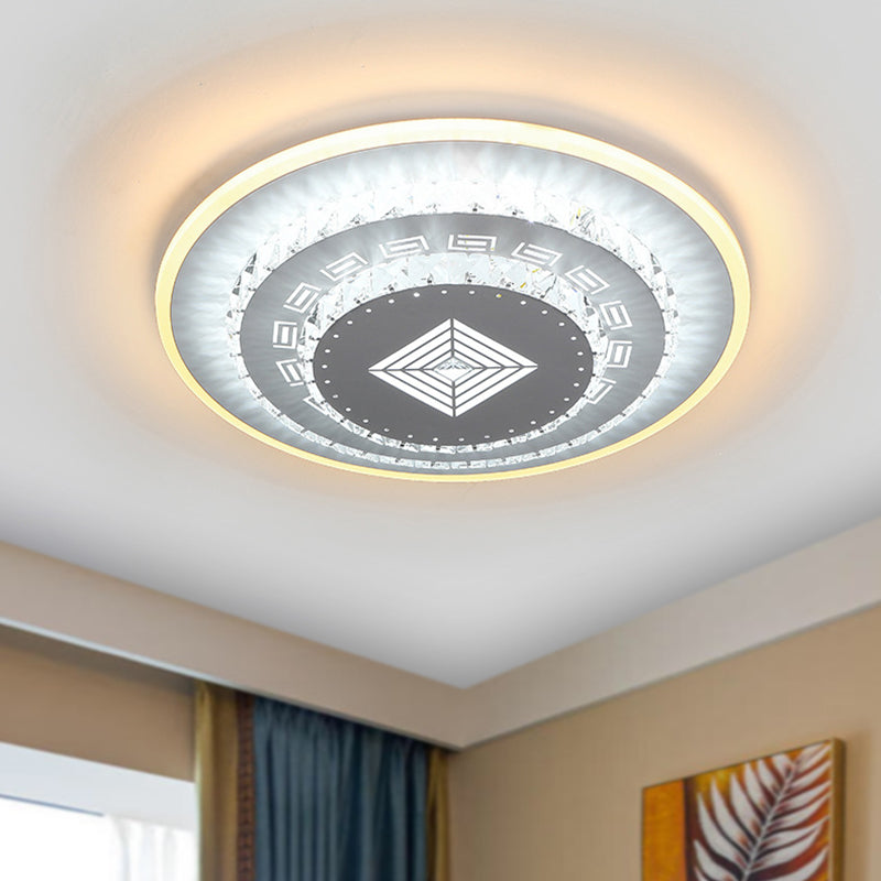 White LED Ceiling Mount Modern Crystal Loving Heart/Square/Rose Flush Light Fixture for Bedroom in Warm/White/3 Color Light Clearhalo 'Ceiling Lights' 'Close To Ceiling Lights' 'Close to ceiling' 'Flush mount' Lighting' 261607