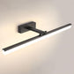 Modern Style Armed LED Wall Mounted Vanity Lights Metal Simple Bathroom Vanity Sconce Black Clearhalo 'Vanity Lights' 'Wall Lights' Lighting' 2616840