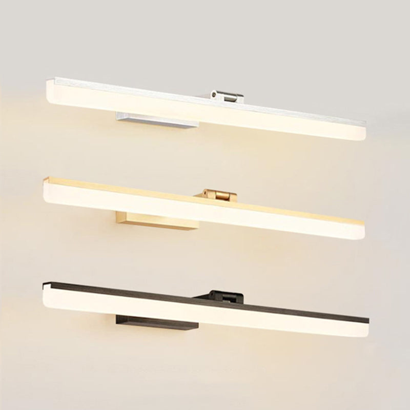Modern Style Armed LED Wall Mounted Vanity Lights Metal Simple Bathroom Vanity Sconce Silver 20" Clearhalo 'Vanity Lights' 'Wall Lights' Lighting' 2616842