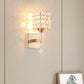 Cubic Shade Wall Sconce Modern Stylish Clear Crystal and Metal 1 Light Bedroom Wall Sconce Fixture in Silver/Gold Clearhalo 'Modern wall lights' 'Modern' 'Wall Lamps & Sconces' 'Wall Lights' Lighting' 261685