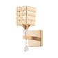 Cubic Shade Wall Sconce Modern Stylish Clear Crystal and Metal 1 Light Bedroom Wall Sconce Fixture in Silver/Gold Clearhalo 'Modern wall lights' 'Modern' 'Wall Lamps & Sconces' 'Wall Lights' Lighting' 261686