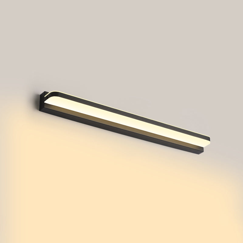 Linear Vanity Lighting Ideas Modern Style Wall Lamp in Multiple Sightless for Bathroom Black 24.5" Warm Clearhalo 'Vanity Lights' 'Wall Lights' Lighting' 2616908