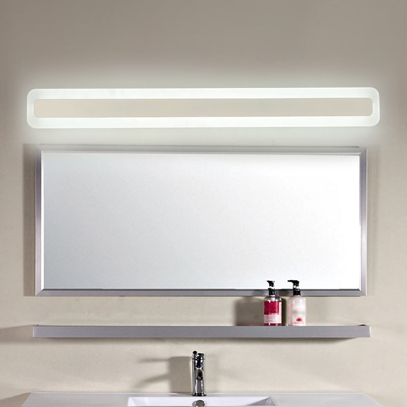 Rectangular Acrylic LED Wall Mount Light Fixture Nordic Waterproof Vanity Wall Sconce for Bathroom Clearhalo 'Vanity Lights' 'Wall Lights' Lighting' 2616925
