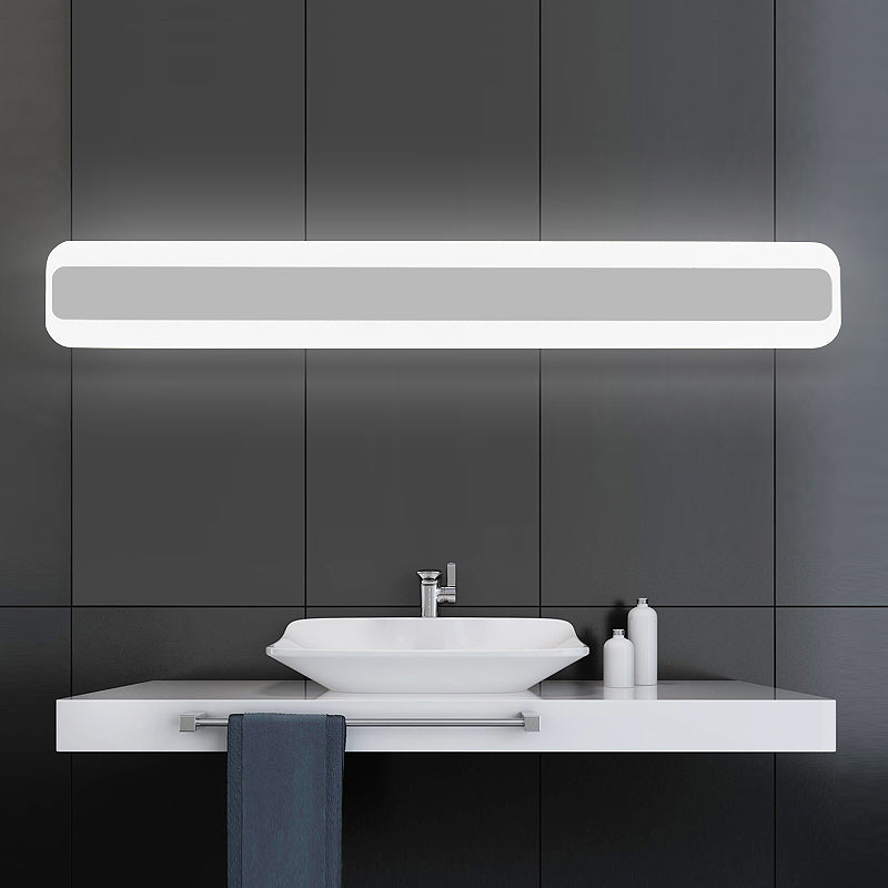 Rectangular Acrylic LED Wall Mount Light Fixture Nordic Waterproof Vanity Wall Sconce for Bathroom Clearhalo 'Vanity Lights' 'Wall Lights' Lighting' 2616931