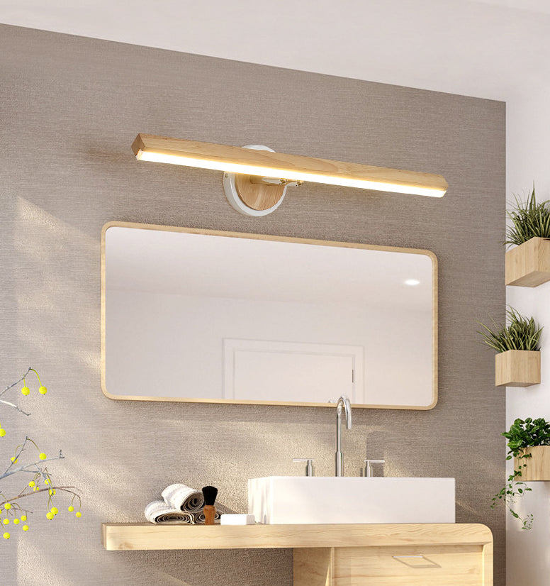 Nordic LED Vanity Wall Lights Simplicity Modern Wooden Vanity Sconce Light for Bathroom Clearhalo 'Vanity Lights' 'Wall Lights' Lighting' 2616986