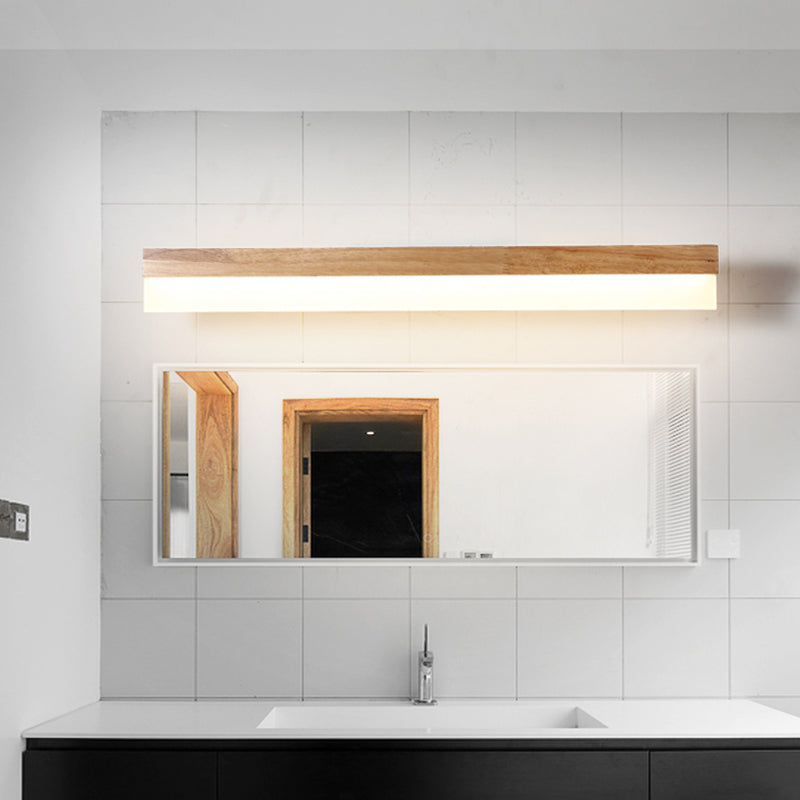 Modern Bathroom Vanity Light Wooden LED Vanity Light Fixtures in Acrylic Shade Clearhalo 'Vanity Lights' 'Wall Lights' Lighting' 2616991