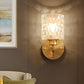 Cylindrical Wall Light Contemporary Stylish Clear Dimpled Glass 1 Bulb Golden Wall Sconce Fixture for Bedroom Clearhalo 'Modern wall lights' 'Modern' 'Wall Lamps & Sconces' 'Wall Lights' Lighting' 261700