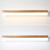 Modern Bathroom Vanity Light Wooden LED Vanity Light Fixtures in Acrylic Shade Clearhalo 'Vanity Lights' 'Wall Lights' Lighting' 2617004