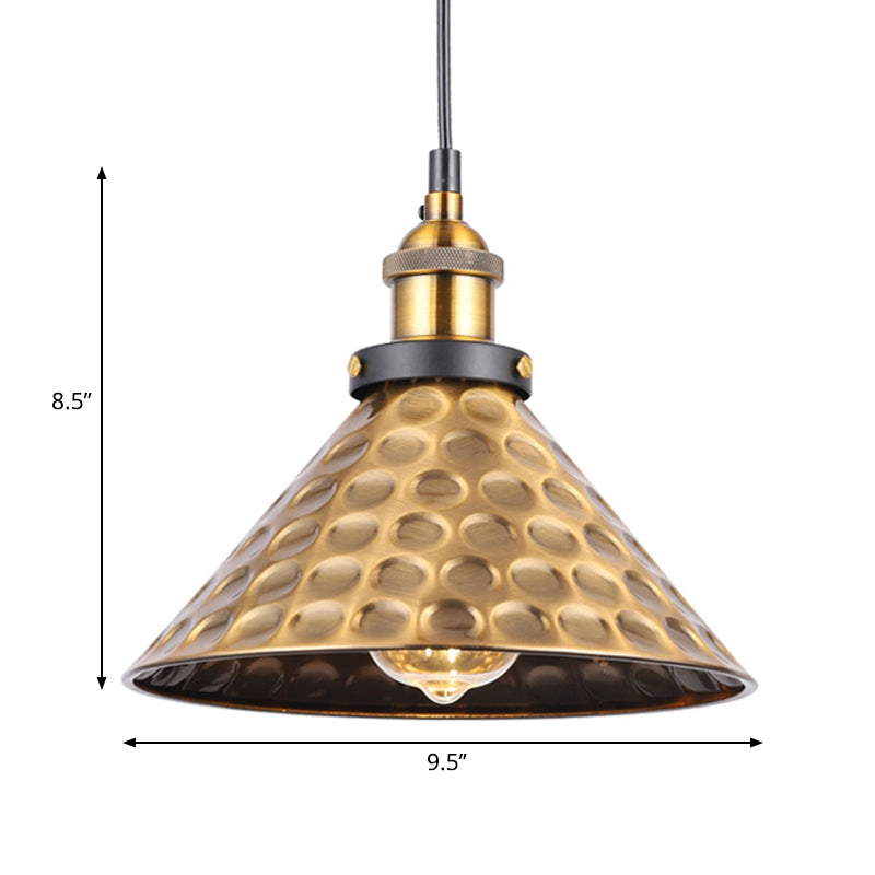 Barn Shade Metal Suspension Light Industrial Style 1 Bulb Brass Adjustable Hanging Ceiling Light Clearhalo 'Art Deco Pendants' 'Cast Iron' 'Ceiling Lights' 'Ceramic' 'Crystal' 'Industrial Pendants' 'Industrial' 'Metal' 'Middle Century Pendants' 'Pendant Lights' 'Pendants' 'Tiffany' Lighting' 261708