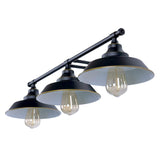 Iron Linear Vanity Wall Lights 3 Heads Vanity Mirror Lights in Barn Shade Clearhalo 'Vanity Lights' 'Wall Lights' Lighting' 2617106