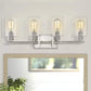Industrial Metal Wall Mount Lighting Bathroom Vanity Sconces With Cylindrical Glass Shade Clearhalo 'Vanity Lights' 'Wall Lights' Lighting' 2617151