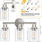 3 Lights Industrial Vanity Mirror Lights Up and Down Lighting Wall Light Sconce for Bathroom Clearhalo 'Vanity Lights' 'Wall Lights' Lighting' 2617159