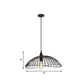 8"/19.5" Dia Caged Ceiling Light Industrial Style Metal 1 Head Kitchen Suspension Light with Waveforms Design in Black Clearhalo 'Art Deco Pendants' 'Black' 'Cast Iron' 'Ceiling Lights' 'Ceramic' 'Crystal' 'Industrial Pendants' 'Industrial' 'Metal' 'Middle Century Pendants' 'Pendant Lights' 'Pendants' 'Rustic Pendants' 'Tiffany' Lighting' 261716