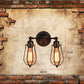 Industrial Metal Wall Mounted Vanity Lights 2 Heads over Mirror Vanity Lights in Metal Cage Clearhalo 'Vanity Lights' 'Wall Lights' Lighting' 2617190