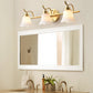 American Brass Indoor Wall Lighting Down Lighting Vanity Light above Mirror in Frosted Glass Clearhalo 'Vanity Lights' 'Wall Lights' Lighting' 2617237