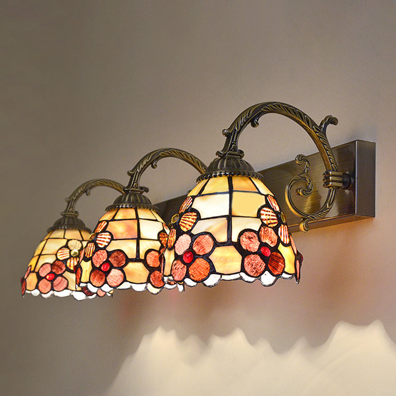 Tiffany Indoor Bathroom Decoration Vanity Light above Mirror Natural Shell Shade Bathroom Sconce 3.0 Multi-Color Clearhalo 'Vanity Lights' 'Wall Lights' Lighting' 2617320