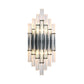 Modernist Style Tubular Wall Lighting Clear Crystal 2 Lights Living Room Wall Light Fixture in Chrome Clearhalo 'Modern wall lights' 'Modern' 'Wall Lamps & Sconces' 'Wall Lights' Lighting' 261822