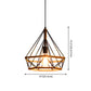 1 Light Diamond Cage Hanging Ceiling Lights Creative Industrial Metal Pendant Light Fixtures for Restaurant Clearhalo 'Ceiling Lights' 'Pendant Lights' 'Pendants' Lighting' 2618302