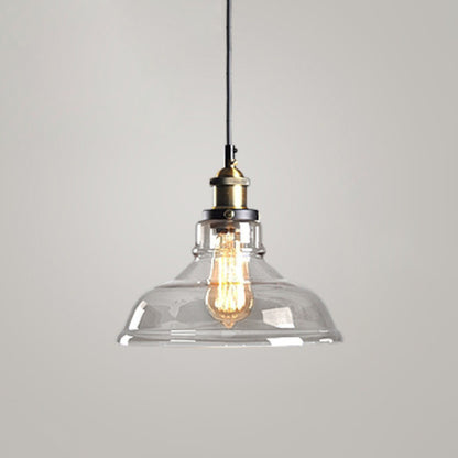 1 Light Hanging Light Fixtures Retro Industrial Style Glass Hanging Pendant Lights for Bar Clear 8.5" Clearhalo 'Ceiling Lights' 'Pendant Lights' 'Pendants' Lighting' 2618332_1a381faa-f064-4885-8021-b3438e6f4fb5