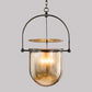 1 Light Caged Glass Hanging Light Fixtures Retro Industrial Style Glass Ceiling Light for Restaurant Clearhalo 'Ceiling Lights' 'Pendant Lights' 'Pendants' Lighting' 2618367