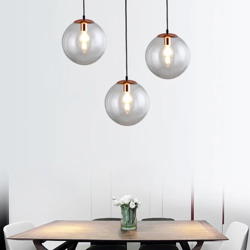 1 Light Round Hanging Ceiling Lights Industrial Style Glass Hanging Light Fixtures for Restaurant Clearhalo 'Ceiling Lights' 'Pendant Lights' 'Pendants' Lighting' 2618381