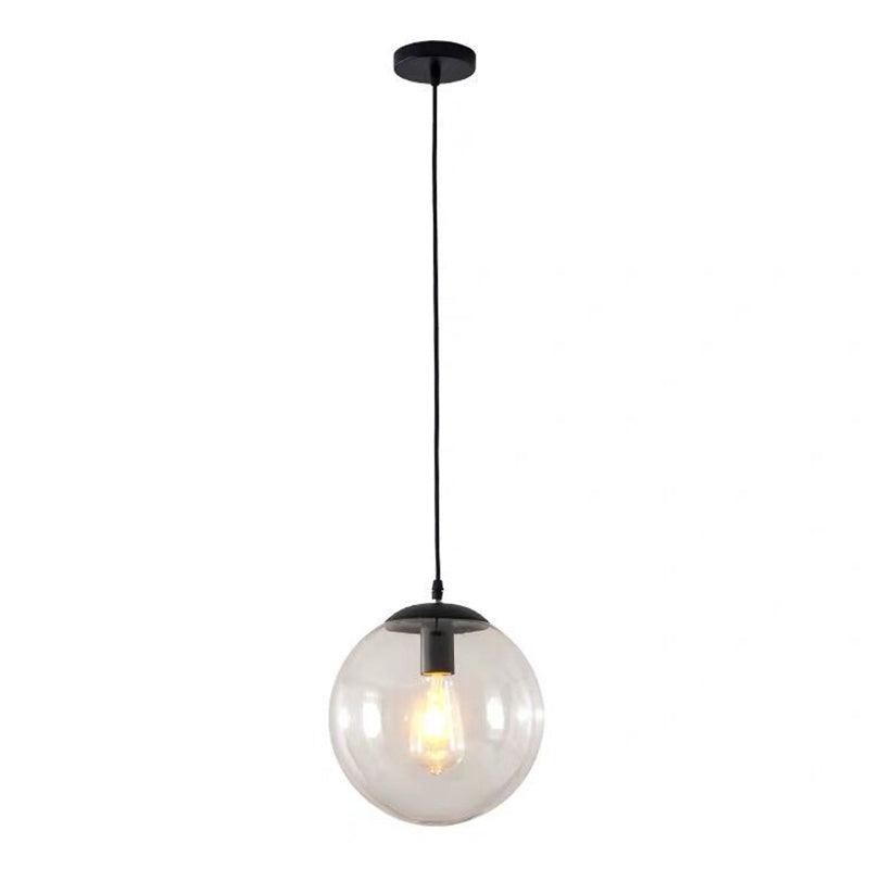 1 Light Round Hanging Ceiling Lights Industrial Style Glass Hanging Light Fixtures for Restaurant Clearhalo 'Ceiling Lights' 'Pendant Lights' 'Pendants' Lighting' 2618382