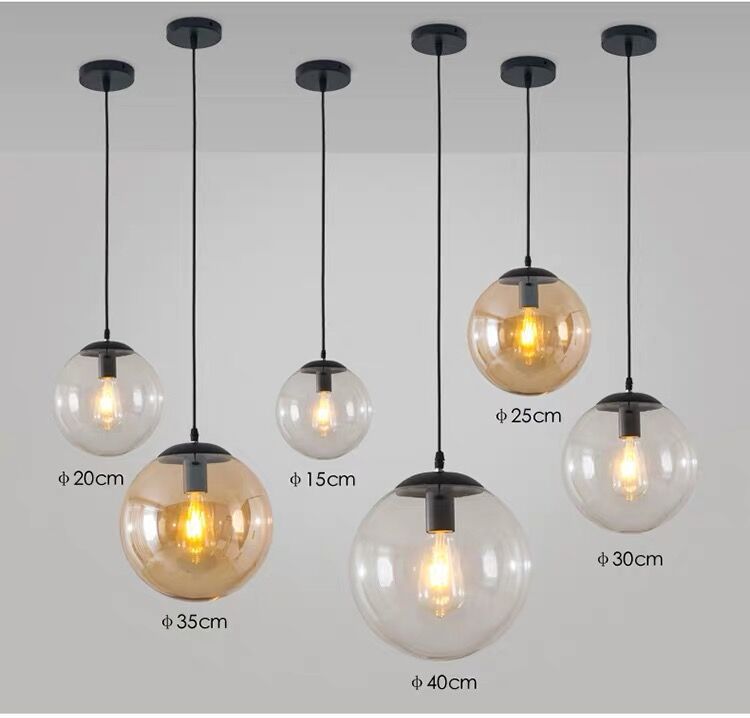 1 Light Round Hanging Ceiling Lights Industrial Style Glass Hanging Light Fixtures for Restaurant Clearhalo 'Ceiling Lights' 'Pendant Lights' 'Pendants' Lighting' 2618384