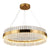 LED Round Chandelier Pendant Minimalistic Crystal Gold Finish Hanging Light for Bedroom Gold Clearhalo 'Ceiling Lights' 'Chandeliers' Lighting' 2618457