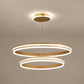 Minimalist Style Tiers Chandelier Lighting Acrylic Parlor LED Ring Suspension Light Fixture Gold 24"+31.5" Clearhalo 'Ceiling Lights' 'Chandeliers' Lighting' 2618600